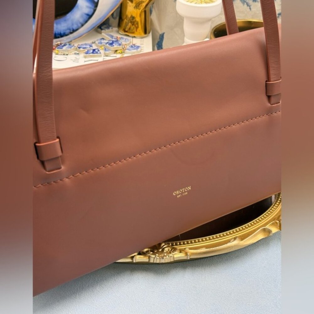 🆕 OROTON 🧿 NWOT Evelyn Baguette Bag, Rustic Brown - Picture 12 of 16